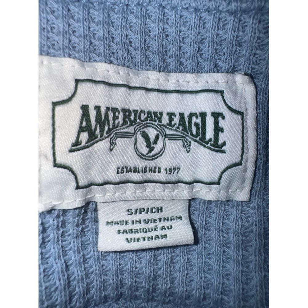 American Eagle light blue split side ribbed hoodie oversized small - Picture 5 of 6